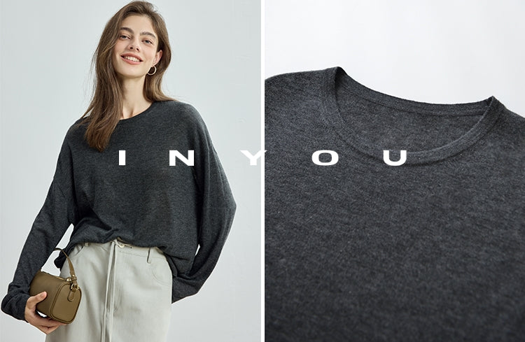 Round-Neck Loose-Fit Knit Tops_BDHL7752