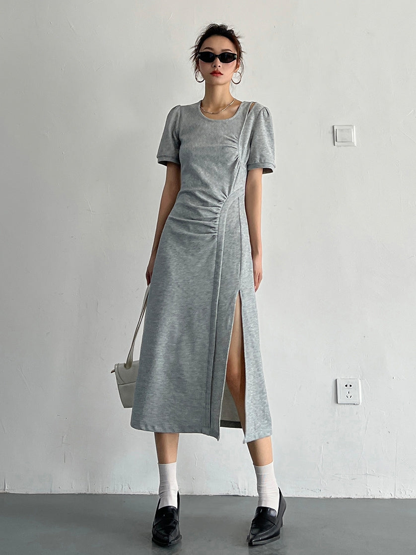 Slit Sleeveless Knit Dress_BDHL7569