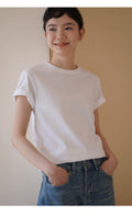 Relaxed Fit Short Sleeve Cotton Tops_BDHL8295