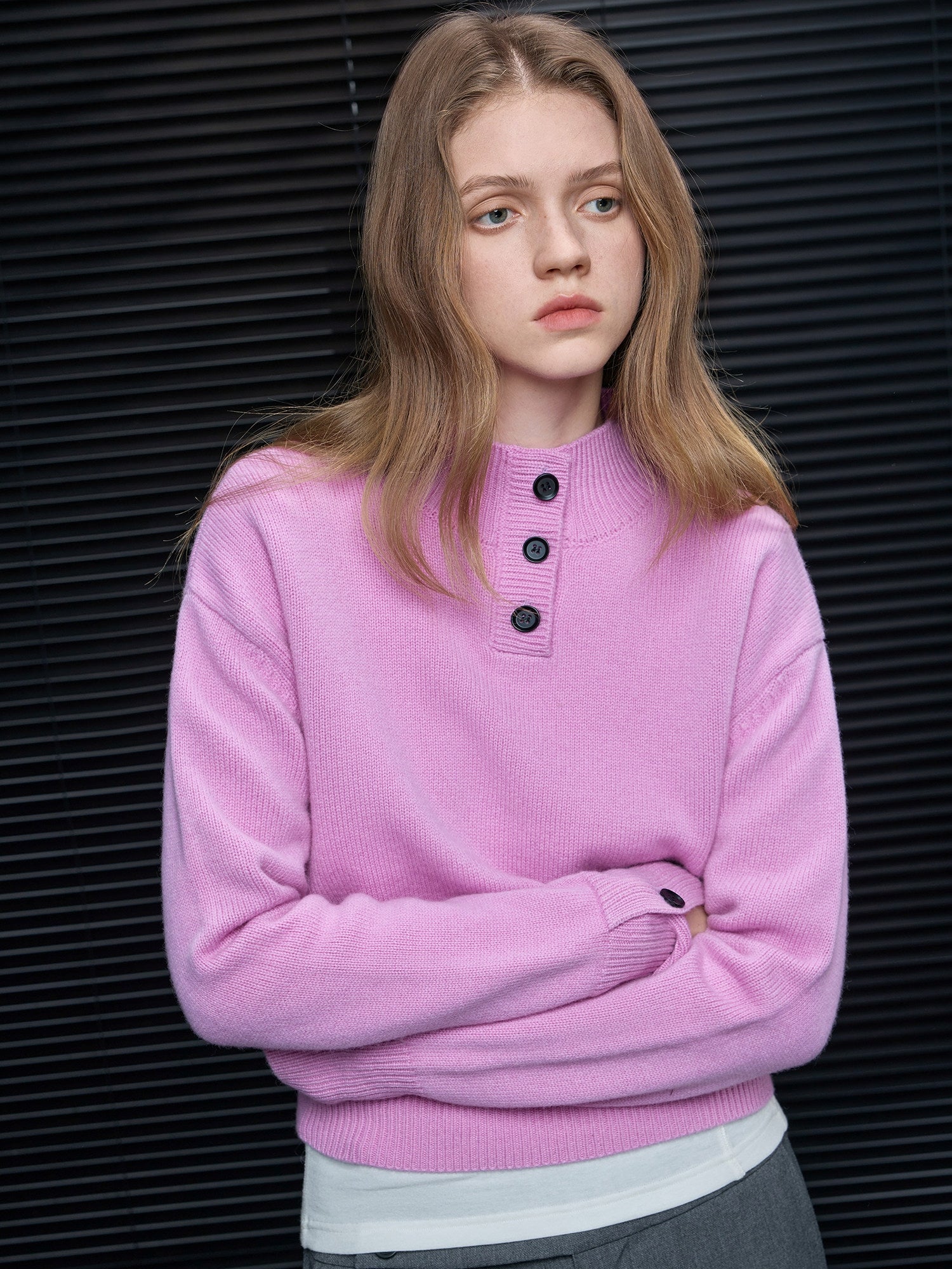 亨利領針織上衣_BDHL8074