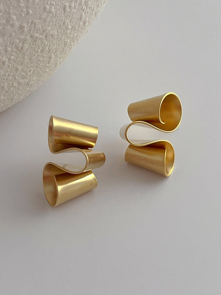 Twisted Irregular Pierced Earrings_BDHL7468