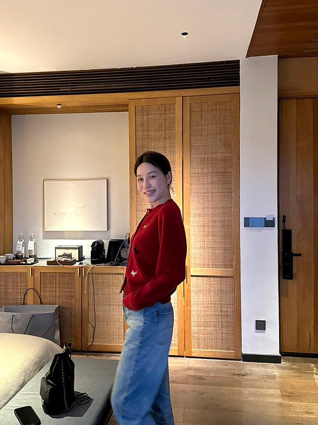 Beaded Embroidery Knit Top Or Cardigan_BDHL8121