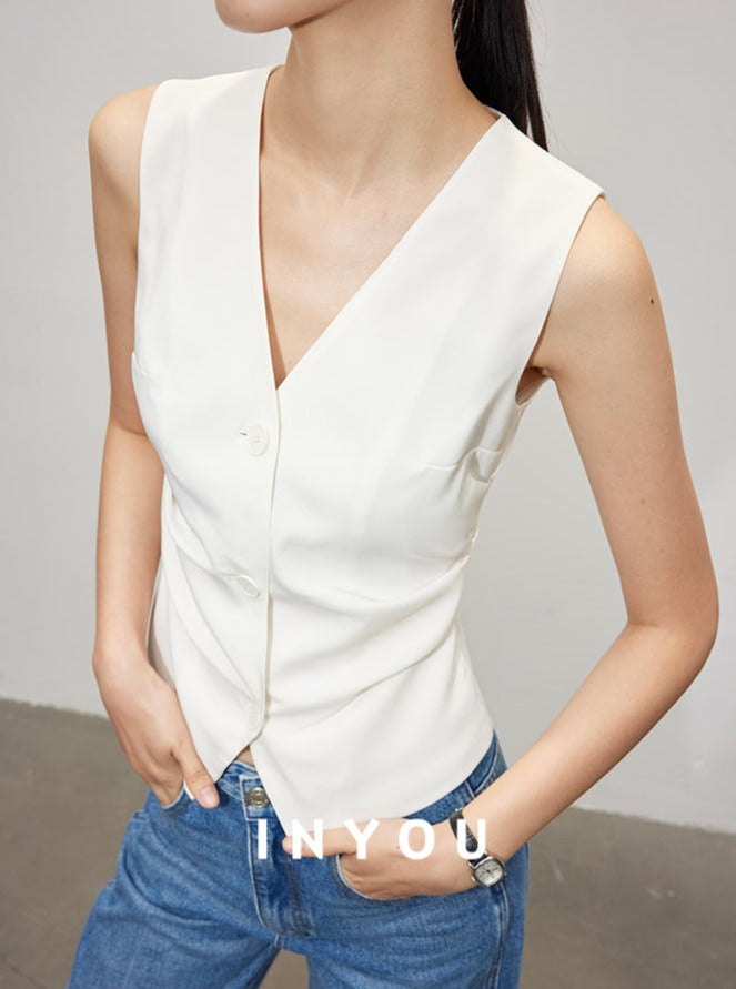 V-neck Slim-Fit Suit Vest_BDHL6020