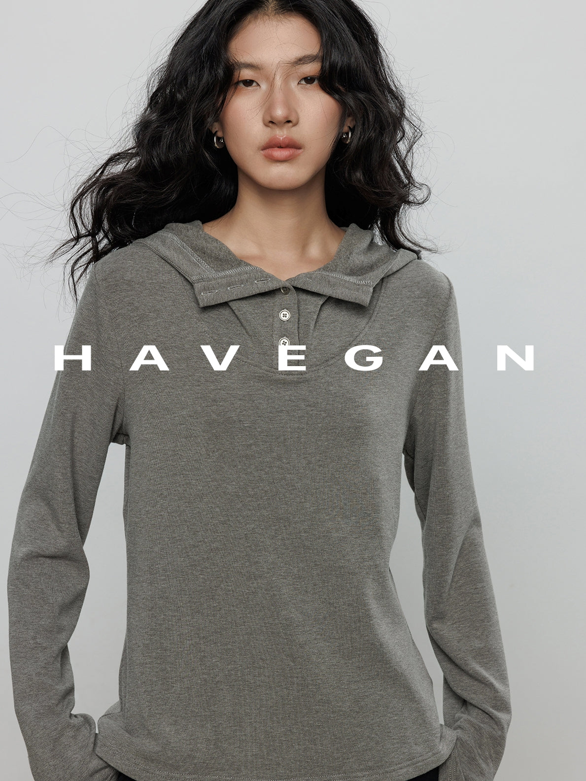 Hooded Long-Sleeved Knitted Tops_BDHL7898