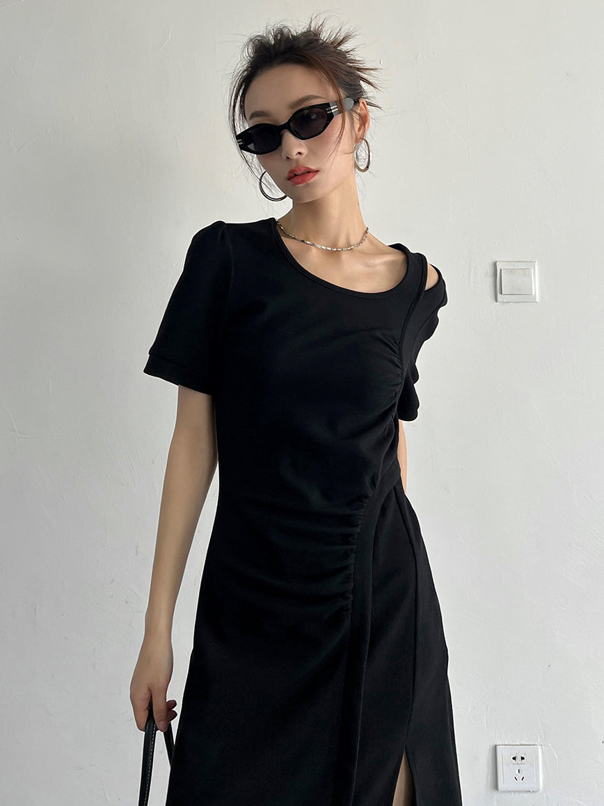 Slit Sleeveless Knit Dress_BDHL7569