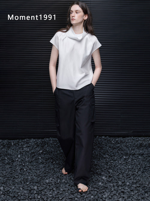 Asymmetric Collar Modal Blend Tee_BDHL8356