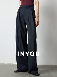 Straight Wide Pleated Pants_BDHL6389