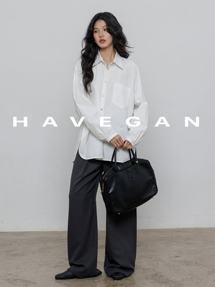 Hem Slit Design Shirt_BDHL7231