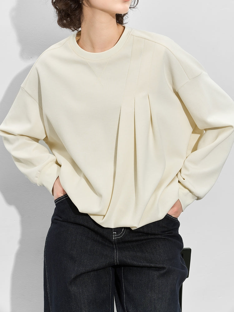 Asymmetrical Tucked Sweatshirt_BDHL7001