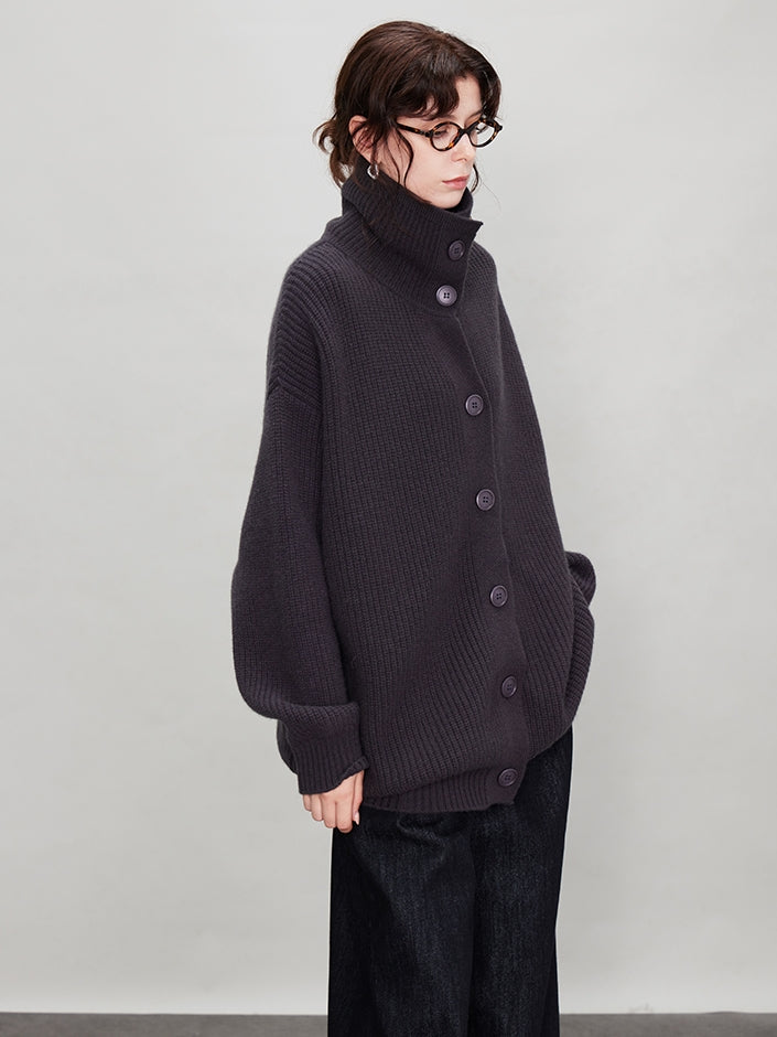 厚針織長版翻領開襟衫_BDHL7942