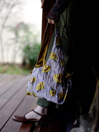 Floral Shoulder Basket Bag_BDHL7070