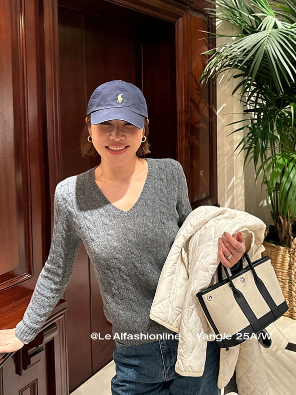 V-Neck Cropped Knit Tops_BDHL8005