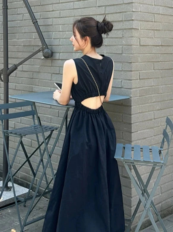 Sleeveless Backless Midi Dresses_BDHL6272