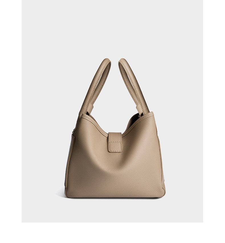 Grained Leather Bucket Handbag_BDHL8452