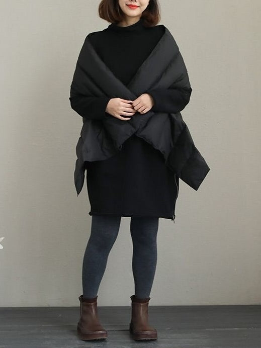 Black Heavyweight Down Cape_BDHL8040