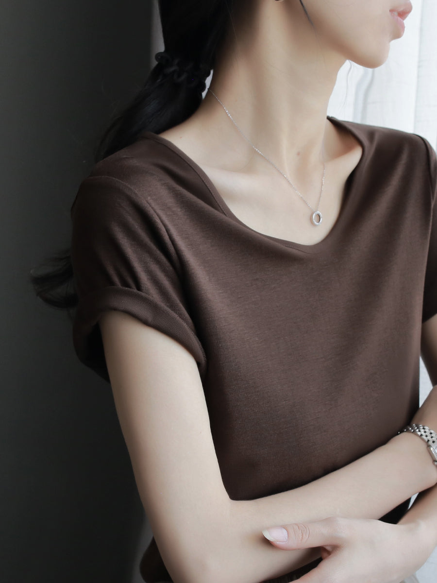 Thin Round Neck Tops_BDHL7576