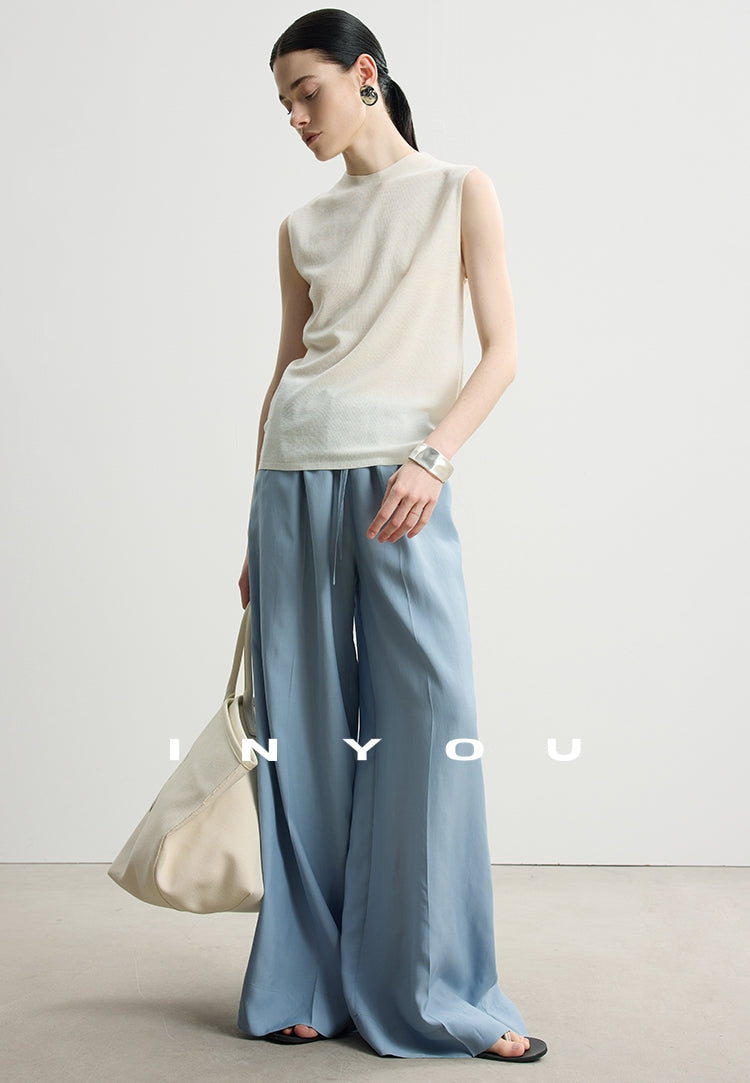 Round Neck Slim Sleeveless Tops_BDHL7484