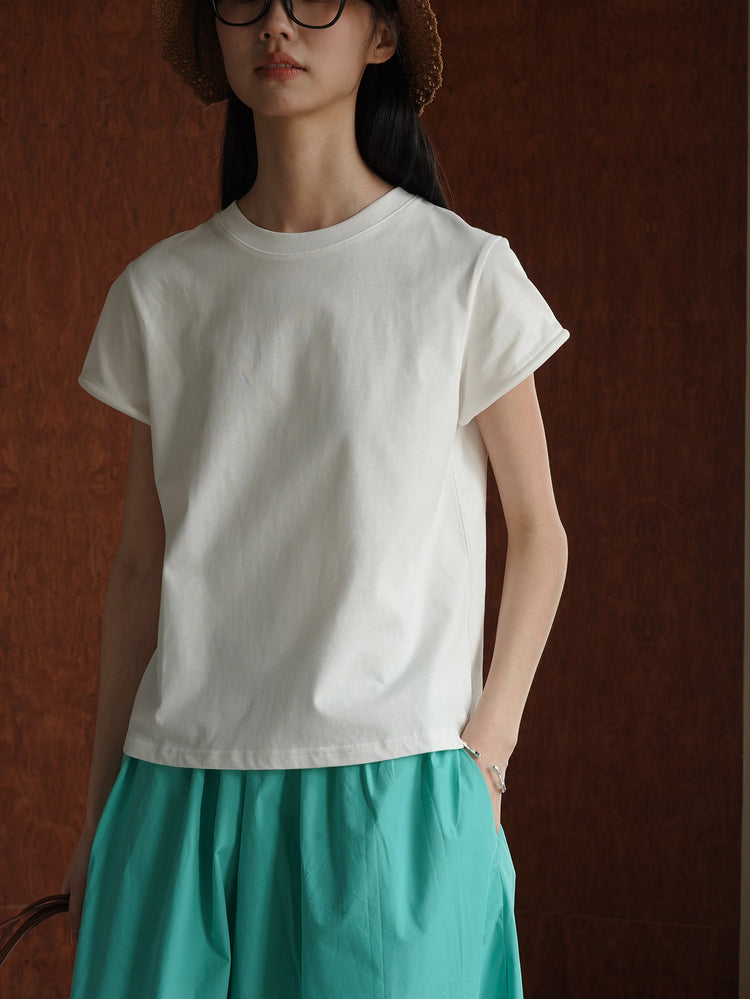 Shaped Wide-Sleeved T-Shirt_BDHL6212