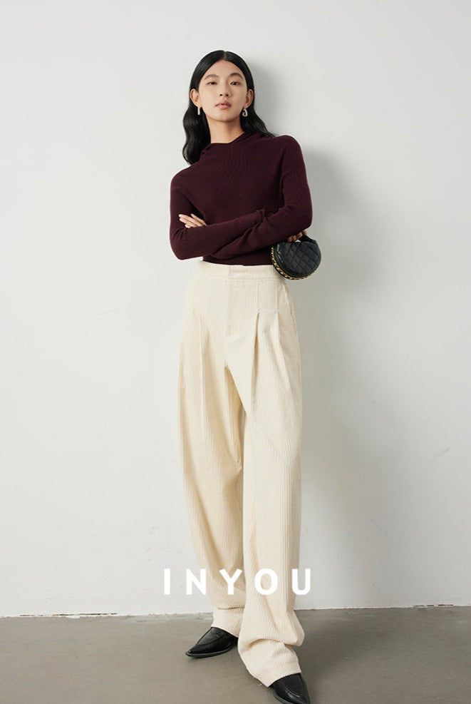 High-waisted corduroy pants_BDHL5304