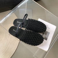 Braided Mesh Breathable Flat Sandal_BDHL5921