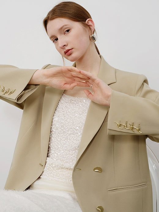 Gold Button Casual Suit Jacket_BDHL7144