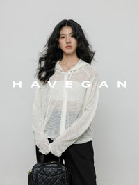 Hooded Sheer Knitted Cardigan_BDHL7058