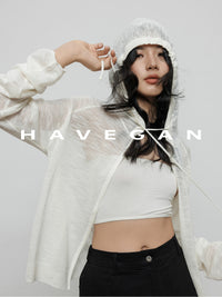 Hooded Sheer Knitted Cardigan_BDHL7058