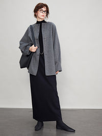 Sleeve Tuck Loose Reversible Coat_BDHL6707