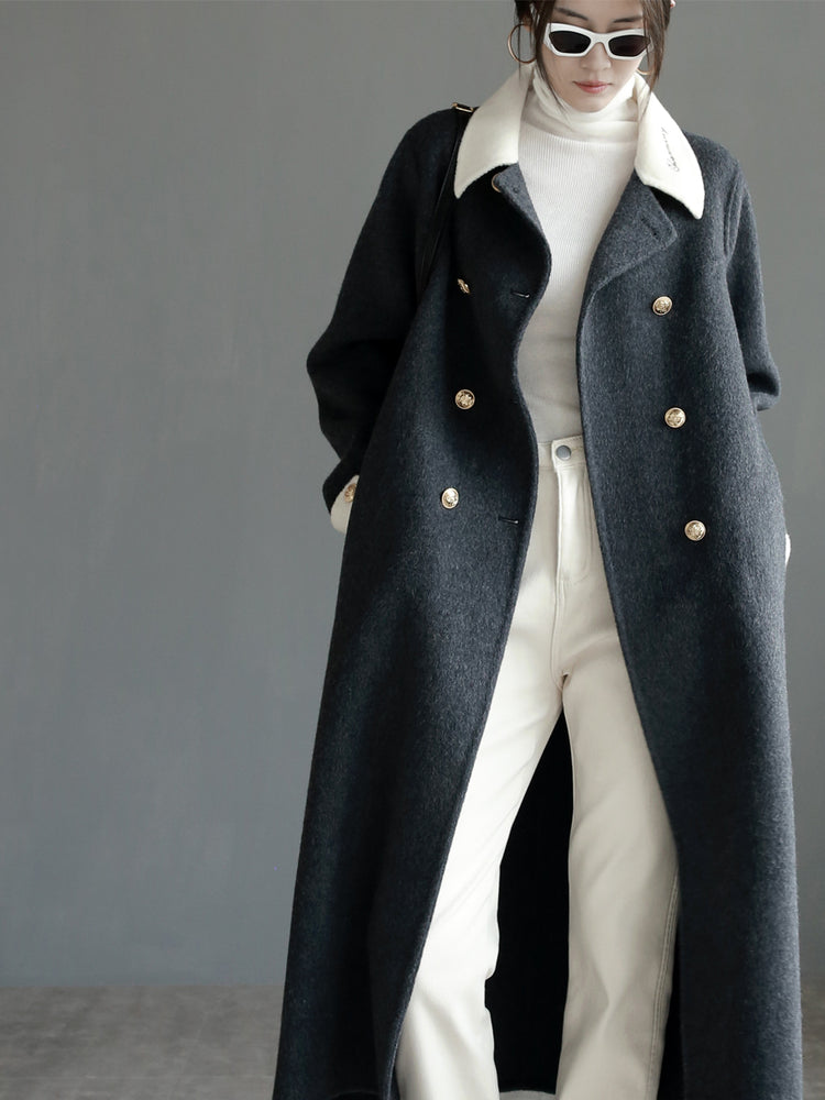 Sleeve Collar Switching Long Coat_BDHL6877