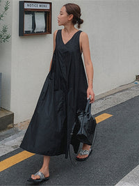 Loose Backless Suspender Dress_BDHL7247