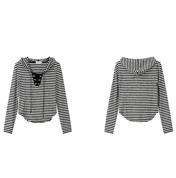 Striped Hooded Slim-Fit Sweatshirt_BDHL7002