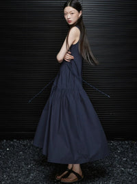 Tiered Navy Sleeveless Dress_BDHL6038