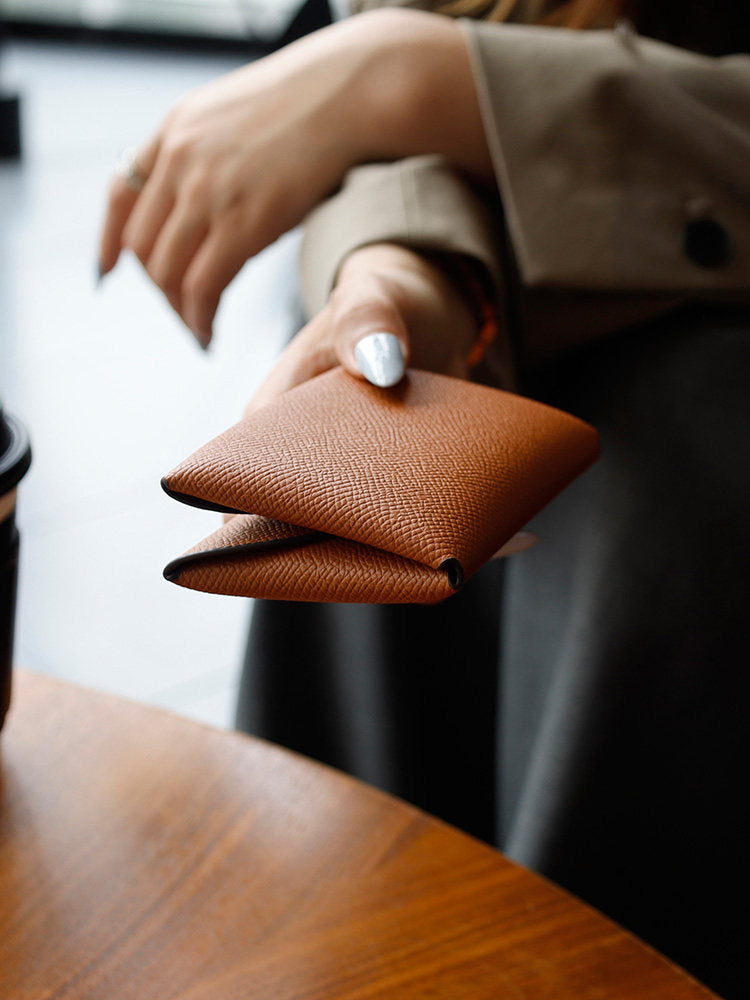 Pebbled Leather Snap Card Pouch_BDHL8420