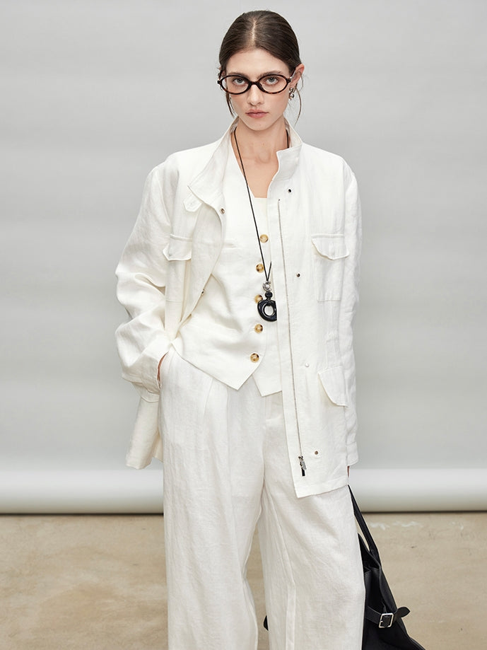 Stand-Up Collar Shirt Jacket_BDHL7278