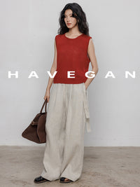 Round Neck Sleeveless Tops_BDHL7233