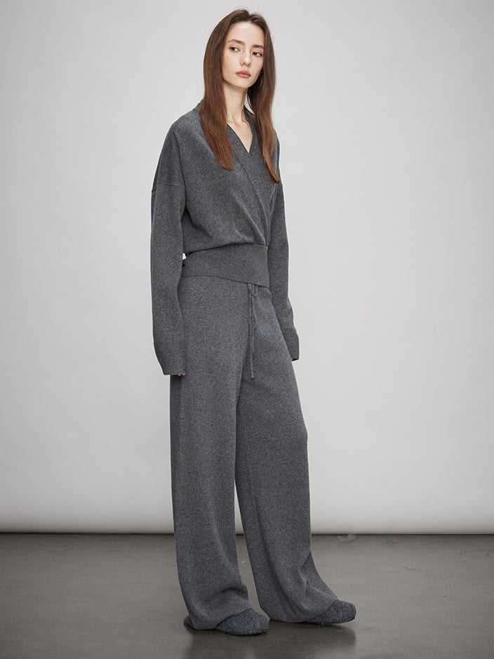 V-Neck Knit Tops Or Elasticated Waist Pants_BDHL7990