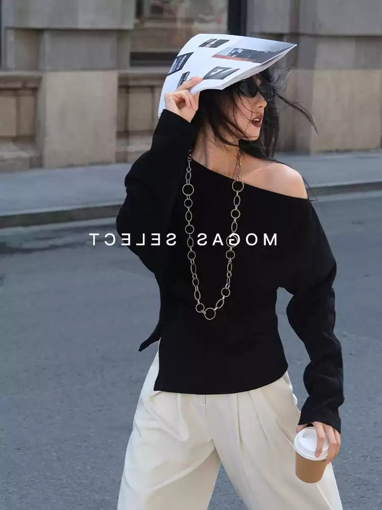 Asymmetric Off-Shoulder Tops_BDHL7109