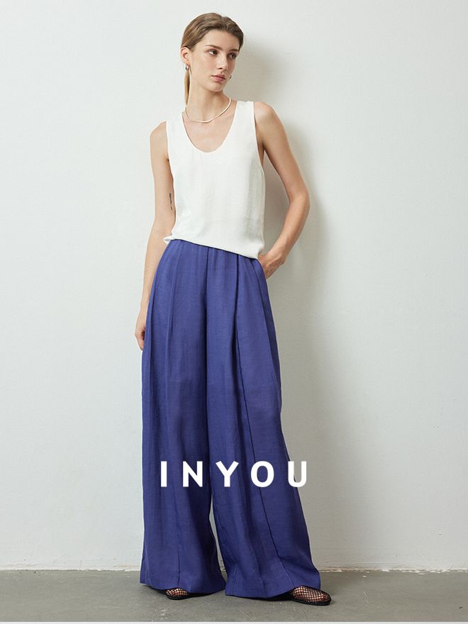 High Waist Draped Mop Pants_BDHL6150