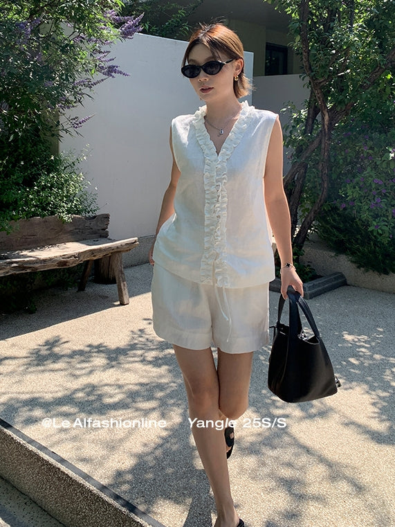 Fringed Vest Or Straight Short Pants_BDHL7620