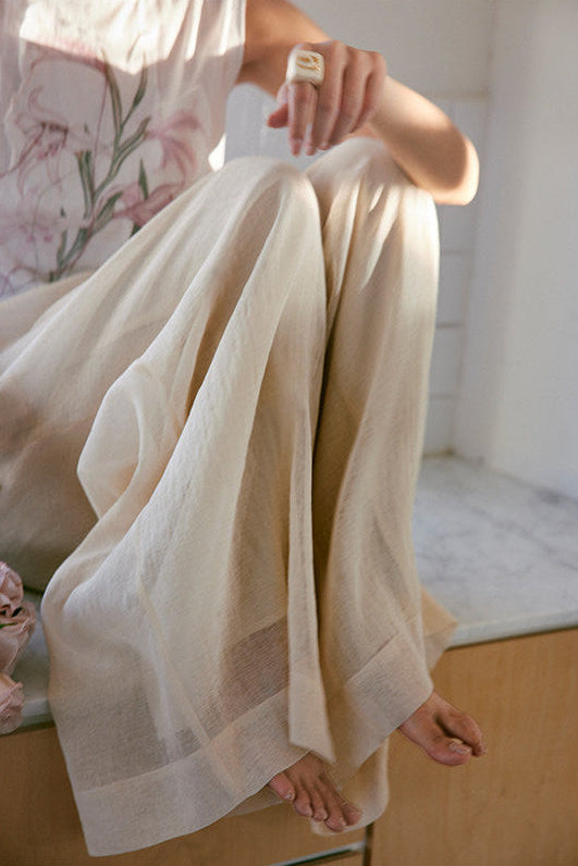 Light and Shadow Double Layer Tulle Wide-leg Trousers_BDHL8232