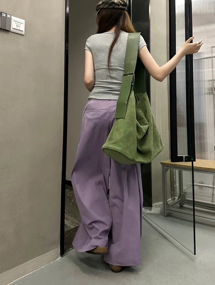 Diagonal Fronted Wide-Leg Pants_BDHL7409