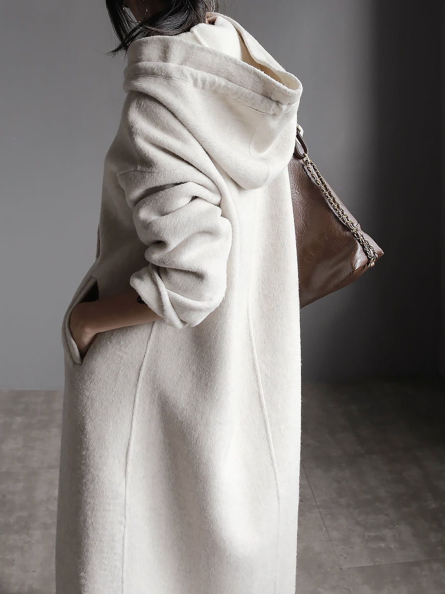 Hooded Relaxed Fit Long Coat_BDHL7926