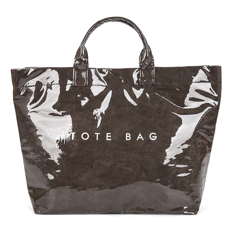 Retro Waterproof Patent Tote Bag_BDHL8200