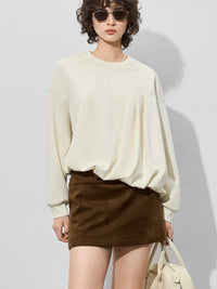 Asymmetrical Tucked Sweatshirt_BDHL7001