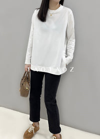 Round Neck White Tops_BDHL6961