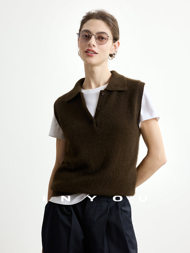 Polo-Neck Knit Sleeveless Tops_BDHL7747