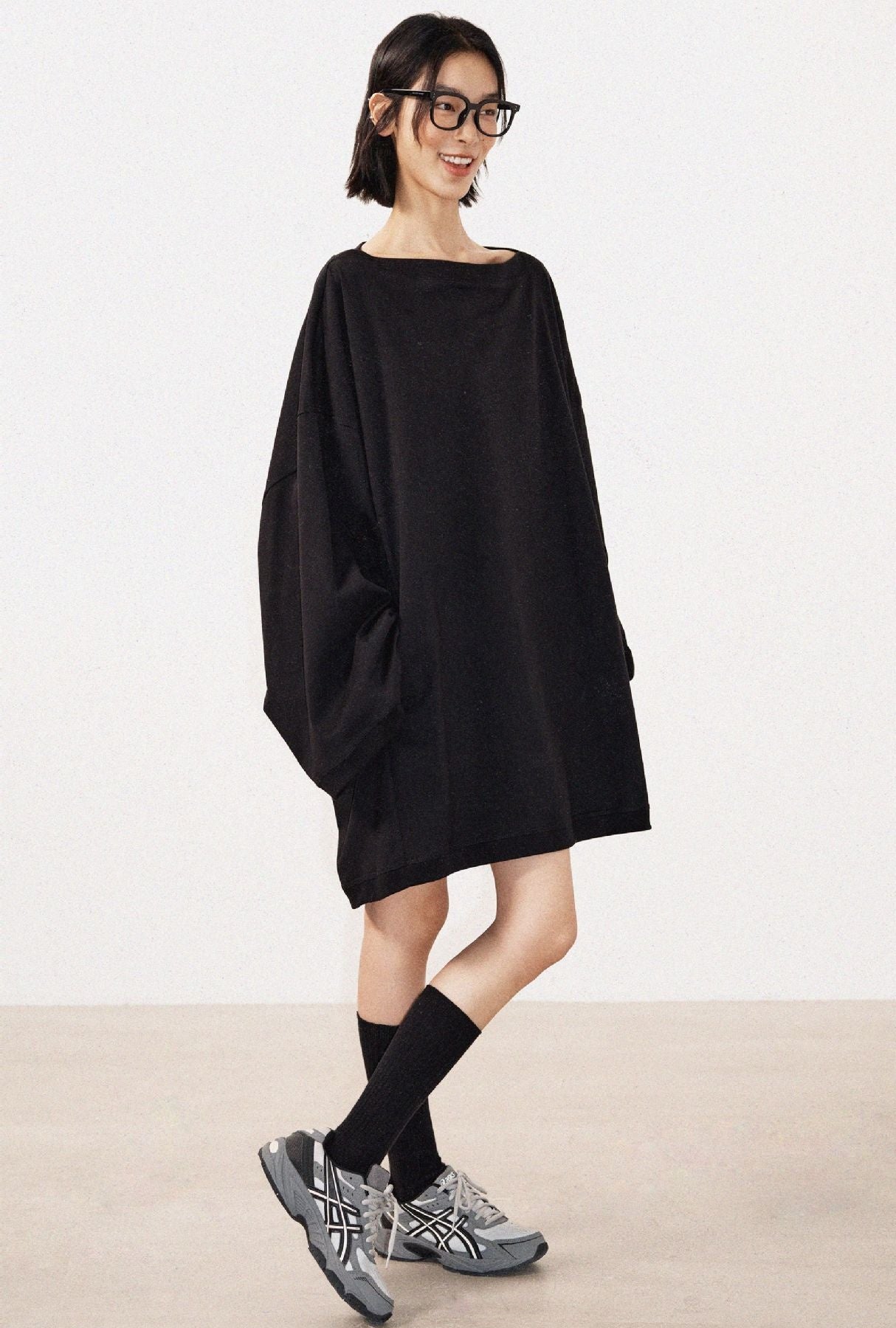 Pure cotton silhouette pullover T-shirt_BDHL5810