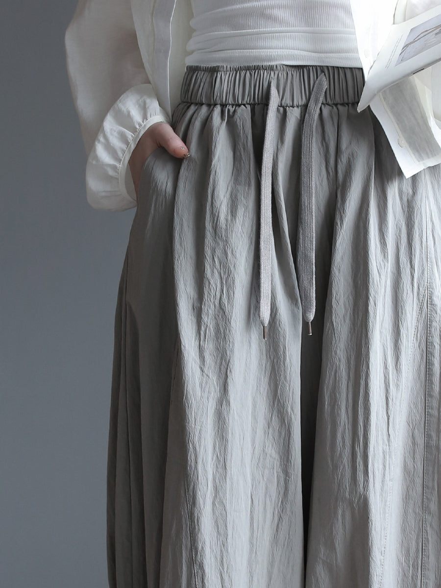Thin Drawstring Wide Pants_BDHL7580
