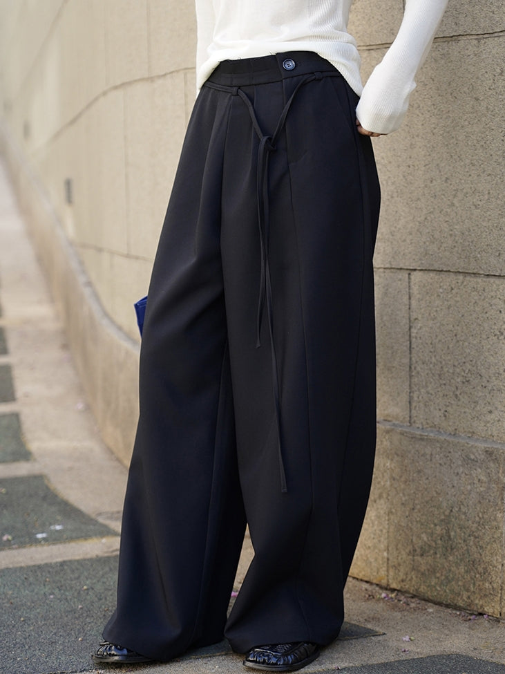 Pleated Side-Drape Pants_BDHL7773