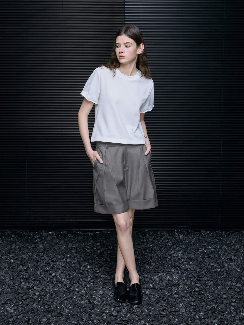 Petal Sleeve Cotton Blend Tee_BDHL8349